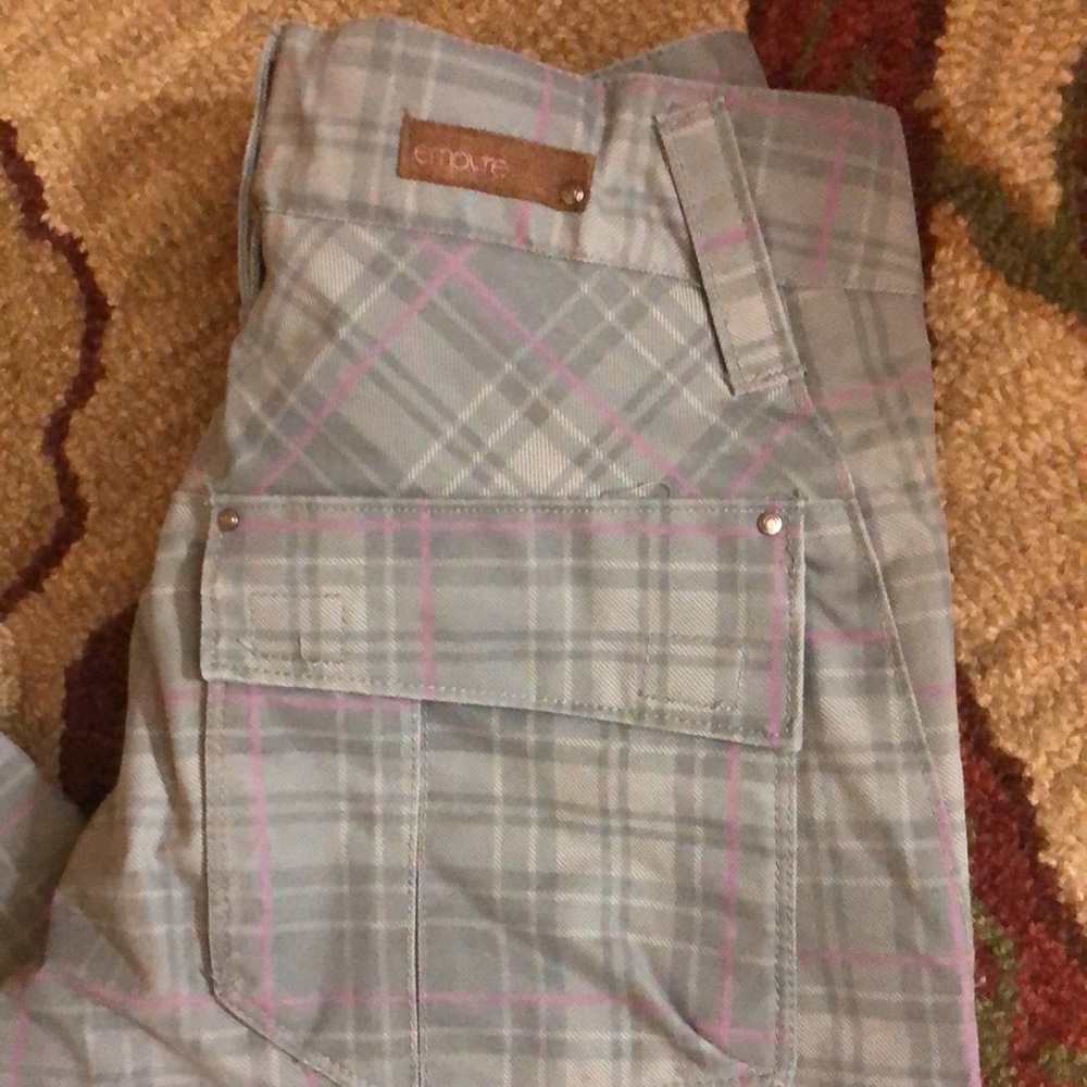 EMPYRE 10,000mm Size Small Snow Ski Snowpants Plaid Gray Purple $159 NEW - Picture 7 of 16